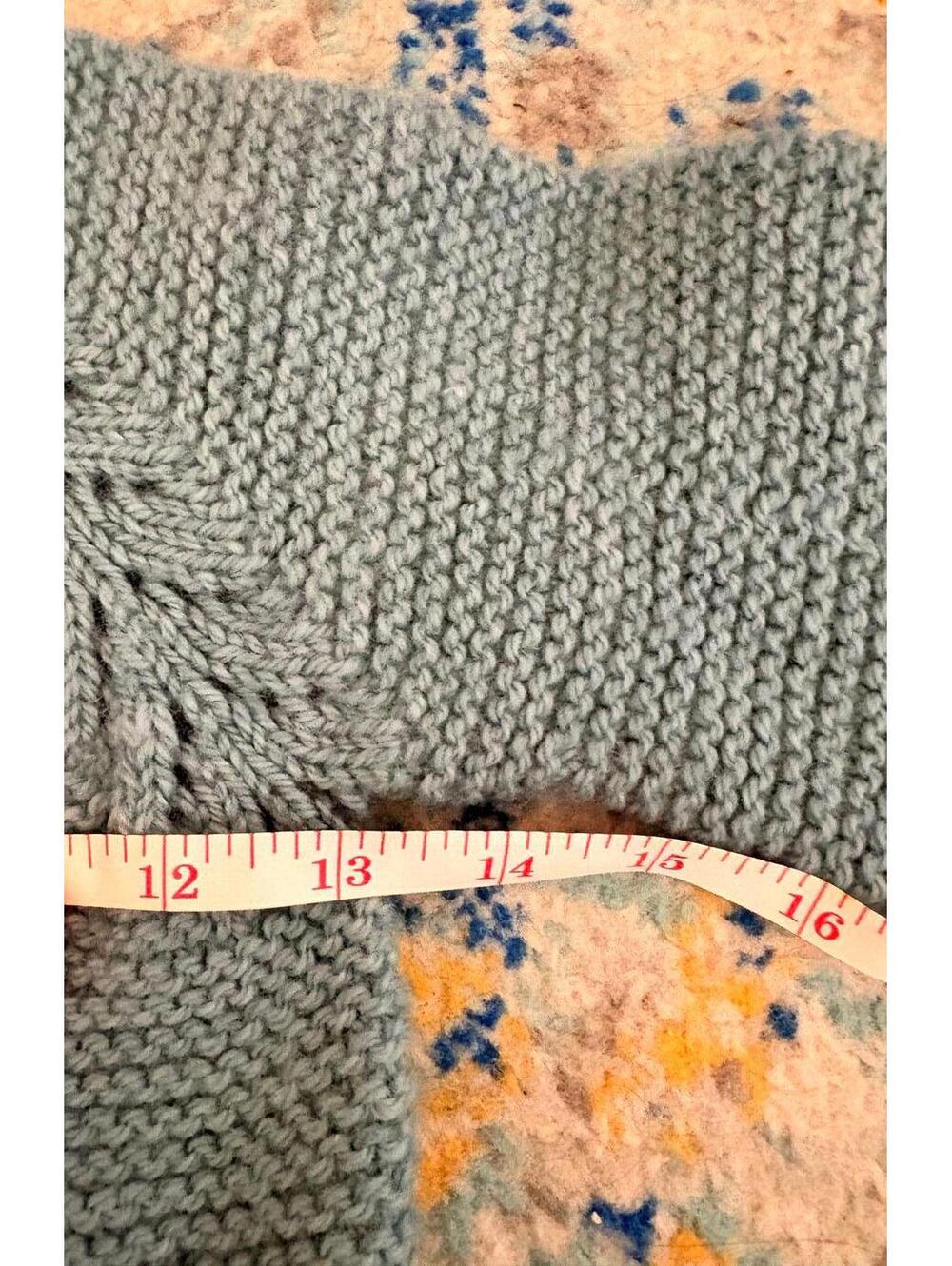 Hand-Knit Children’s Cardigan Sweater in Soft Light Blue - Picture 5 of 5